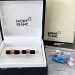 High Quality Copy Mont blanc Shirt Cufflinks Rose Gold and Black